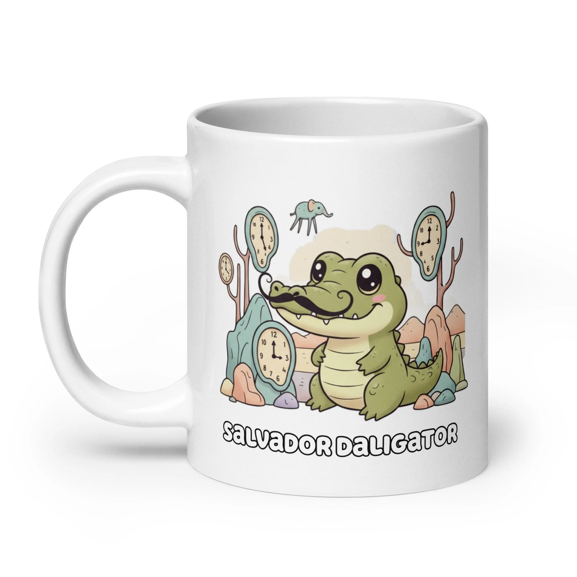Art Friends™: Salvador Daligator White Glossy Mug