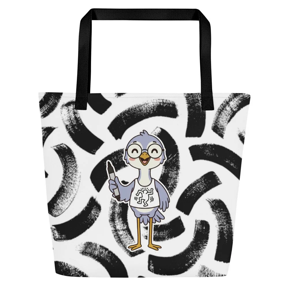 Art Friends™: Keith Heron All-Over Print Large Tote Bag