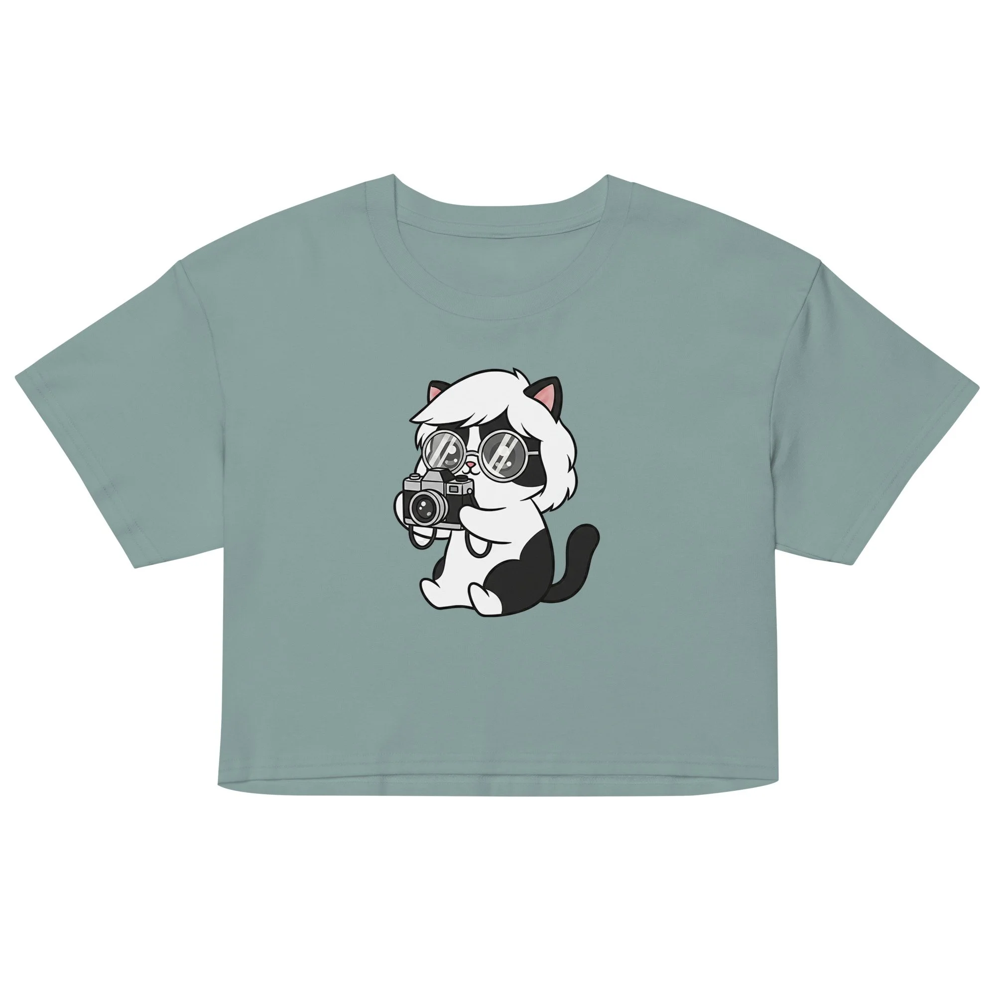 Art Friends™: Andy Purrhol "Paparazzi" Women's Crop Top