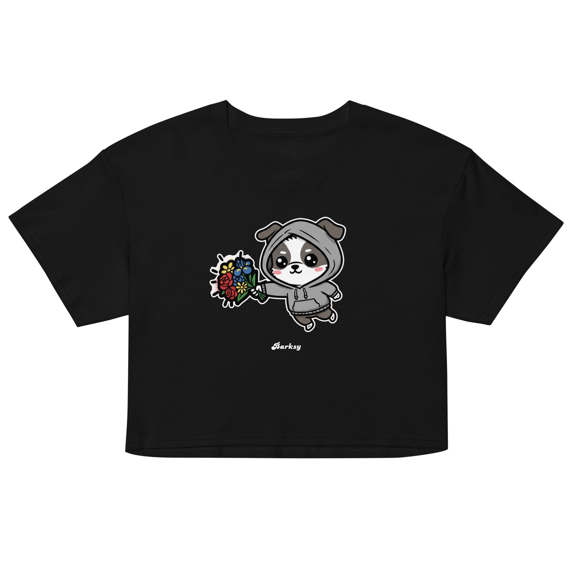 Art Friends™: Barksy  "Flower Thrower" Women's Crop Top