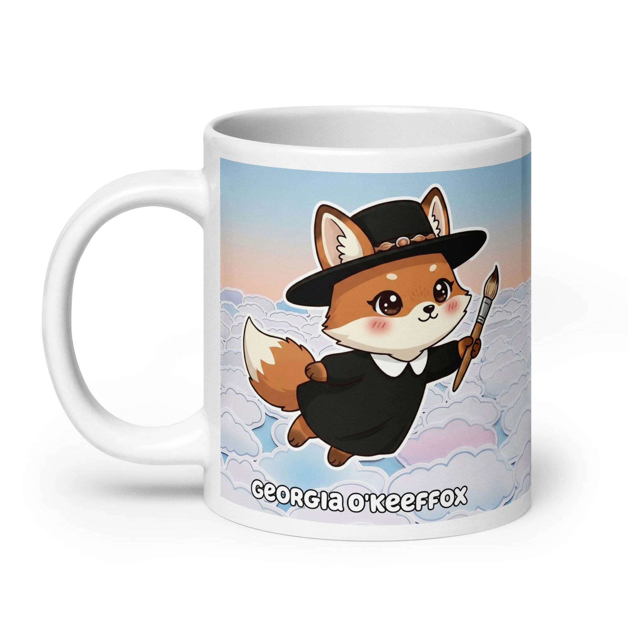 Art Friends™: Georgia O'Keeffox "Above the Clouds" White Glossy Mug