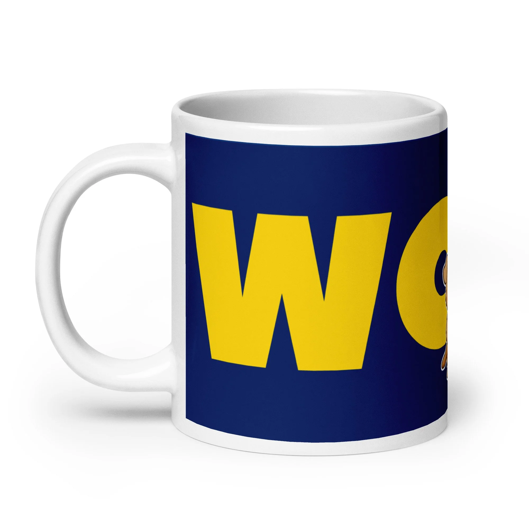 Art Friends™: Ed Woofcha "WOOF" White Glossy Mug