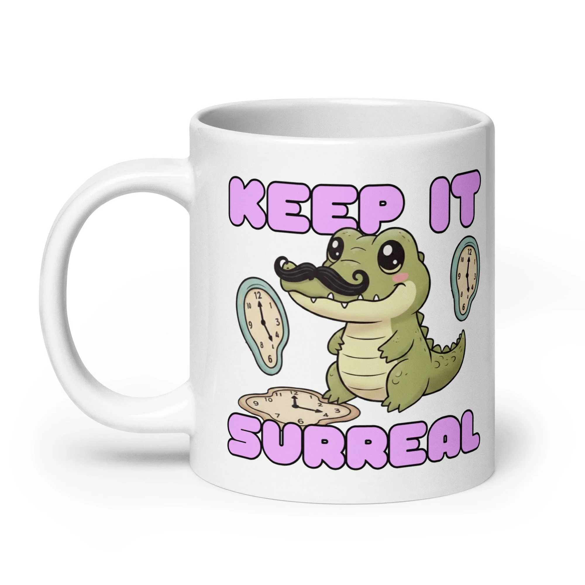 Art Friends™: Salvador Daligator  "Keep It Surreal" White Glossy Mug