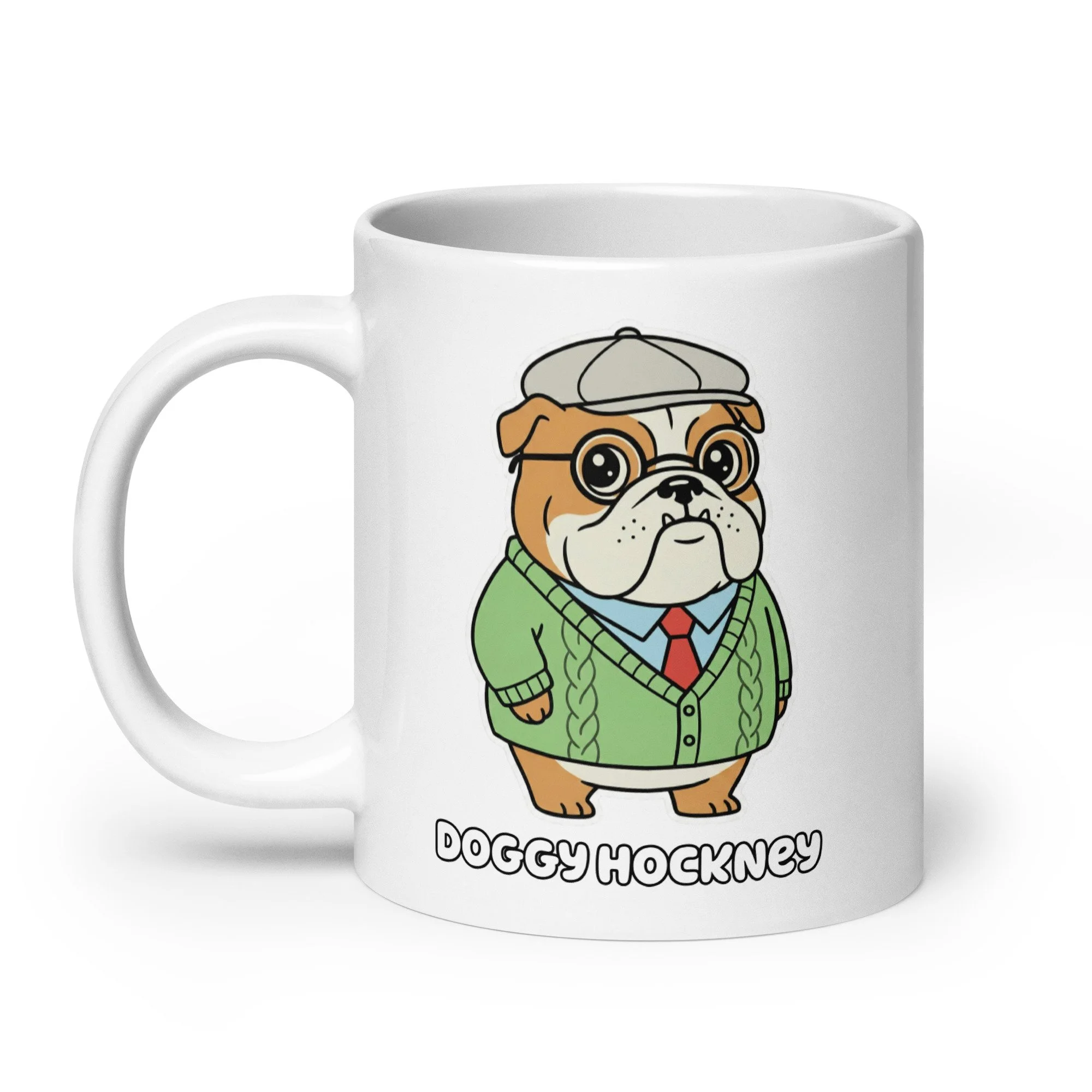 Art Friends™: Doggy Hockney "The Bigger Splash" White Glossy Mug