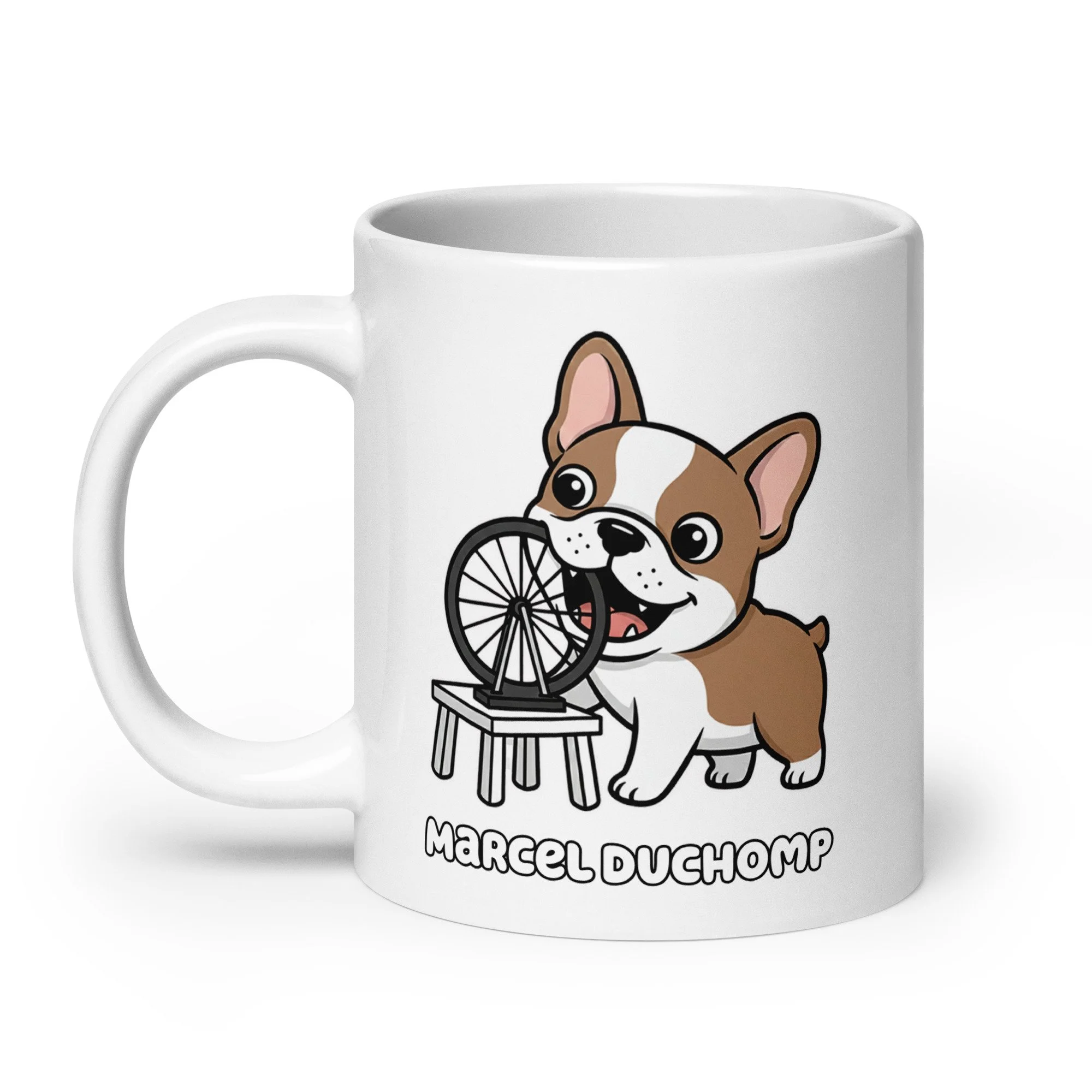 Art Friends™: Marcel Duchomp "Bicycle Wheel" White Glossy Mug