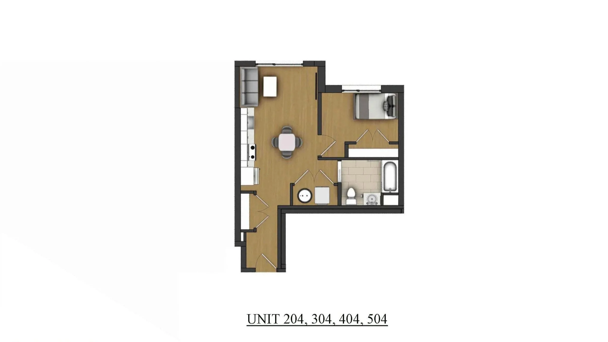 Units 204, 304, 404, 504
