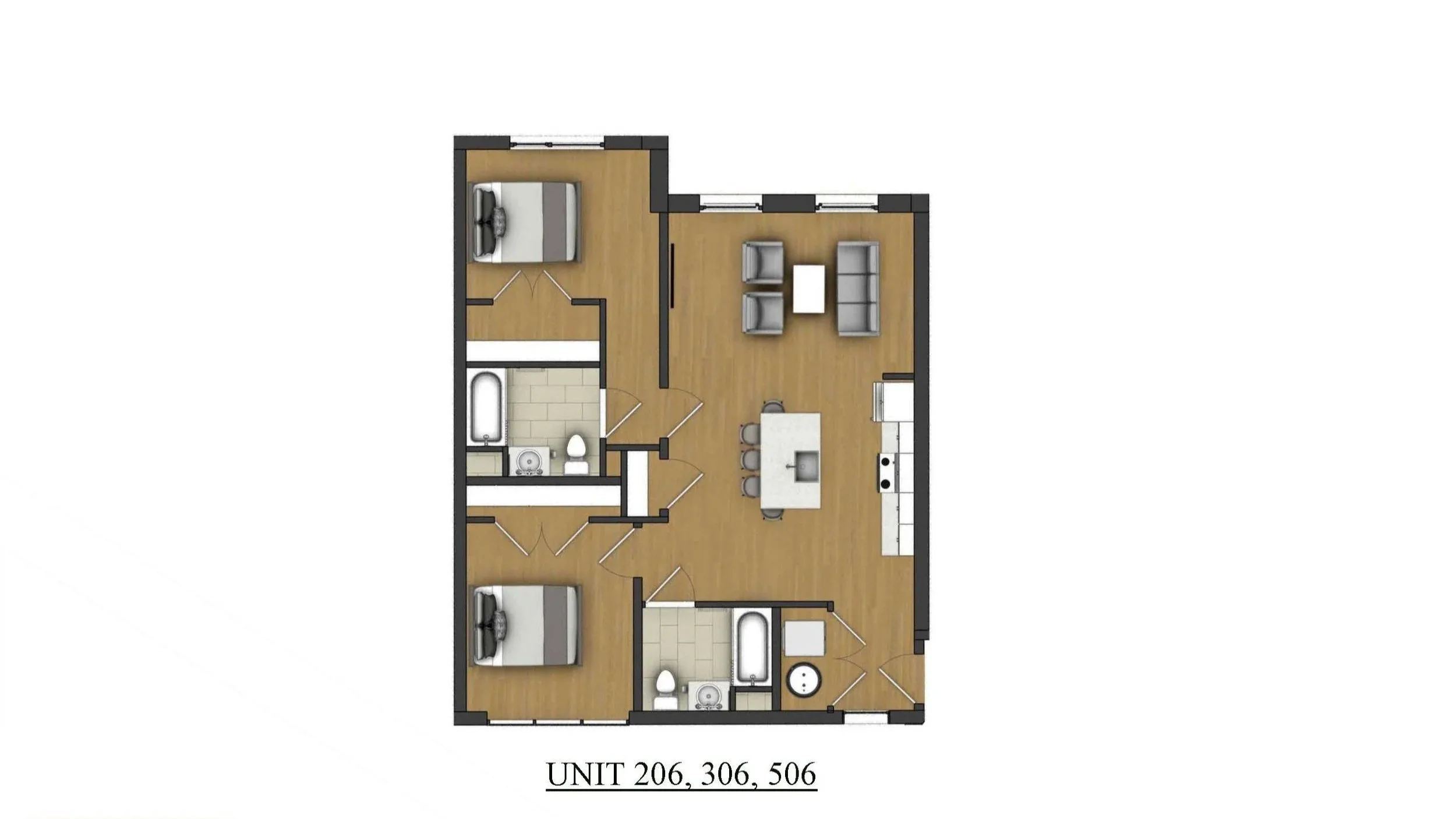 Units 206, 306, 506