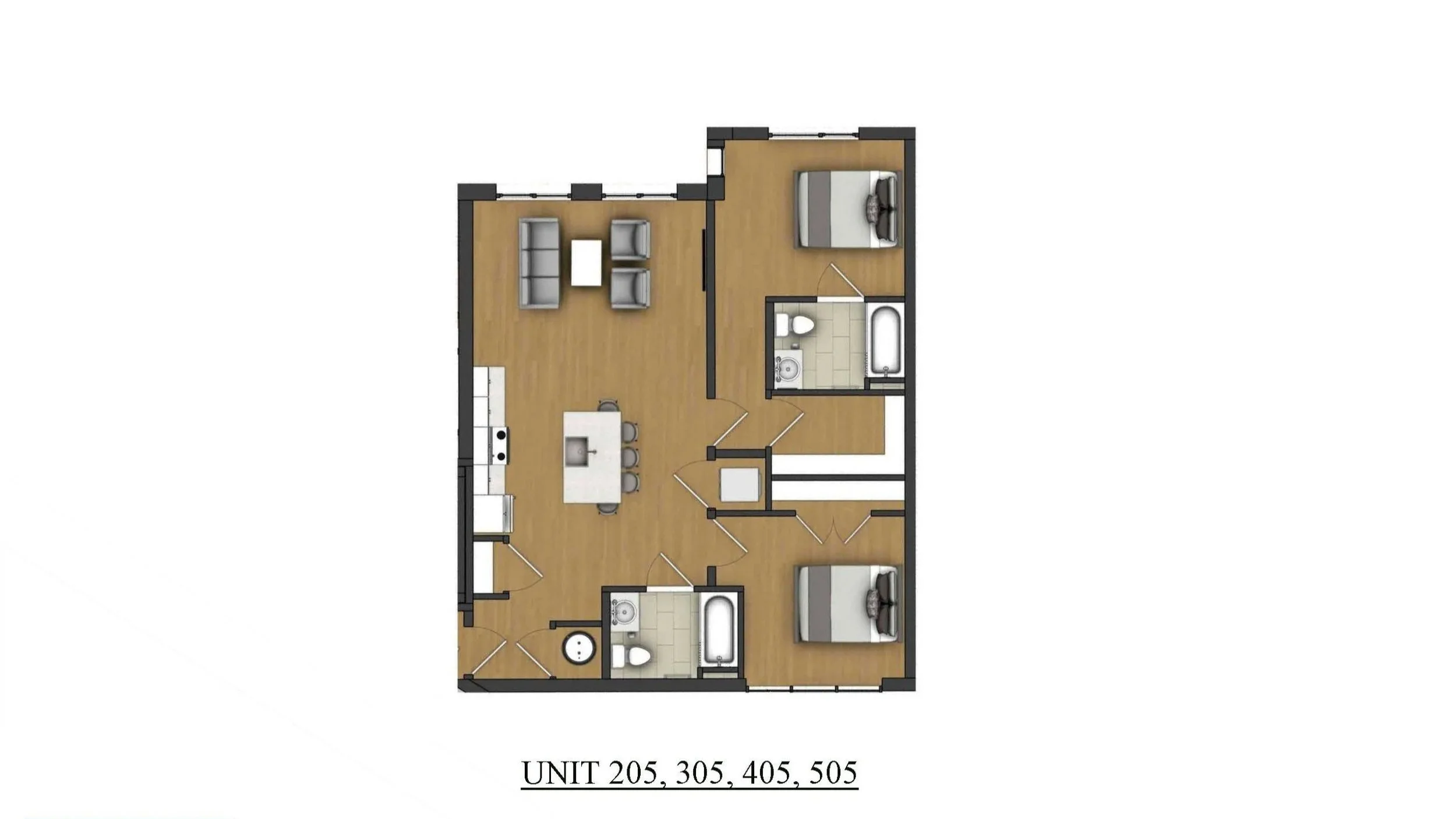 Units 205, 305, 405, 505