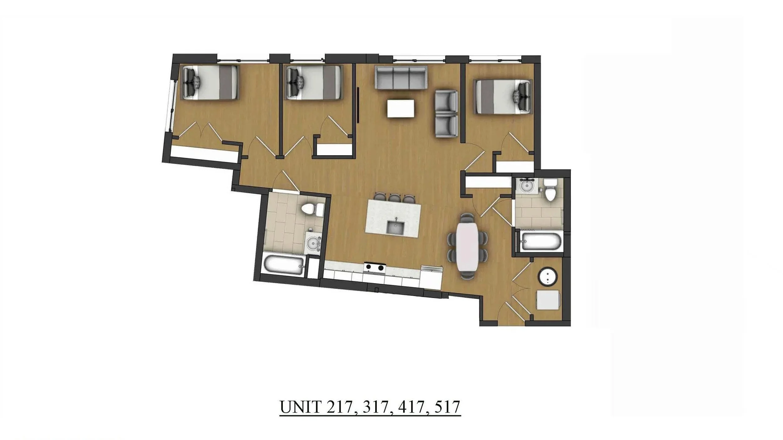 Units 117, 217, 317, 417, 517