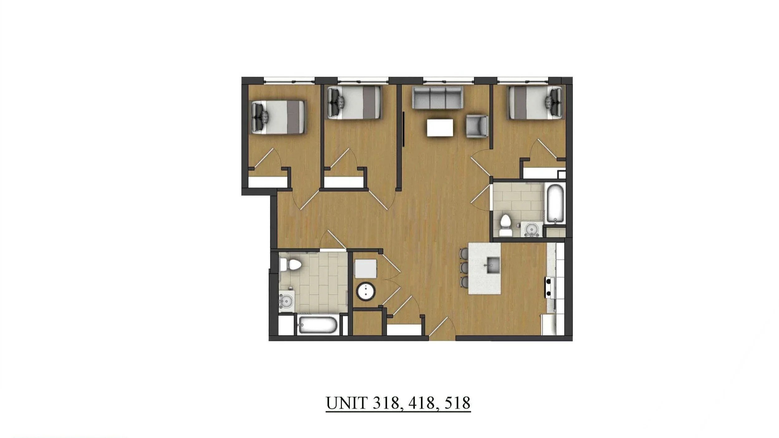 Units 118, 218, 318, 418, 518