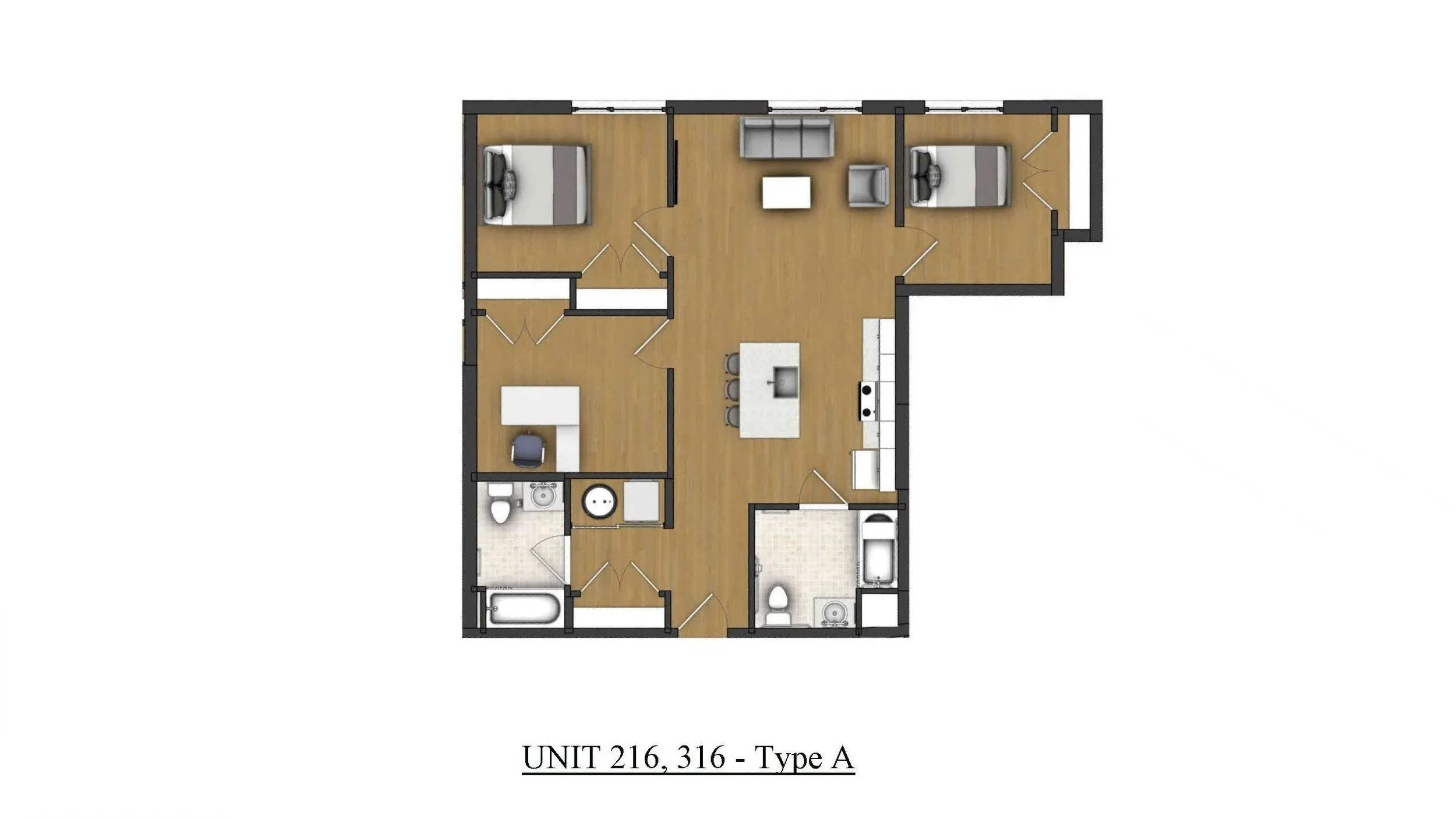Units 116, 216, 316, 416, 516