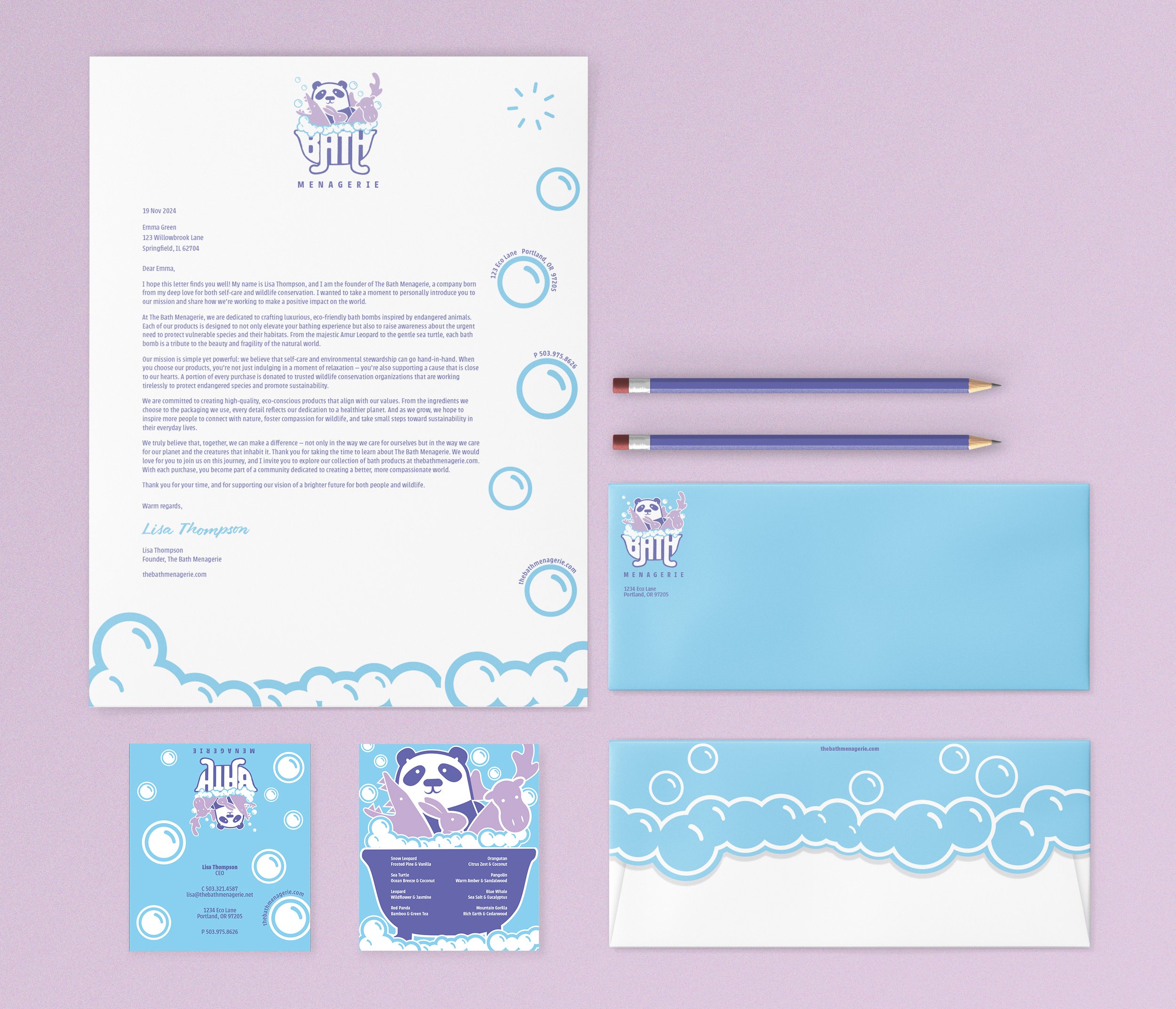 Bath Menagerie: Logo & Letterhead