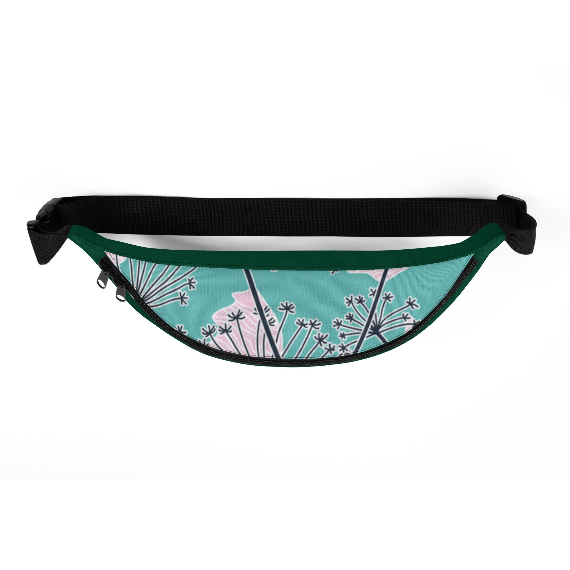 Fanny Pack - Green with Abstract Tree Design