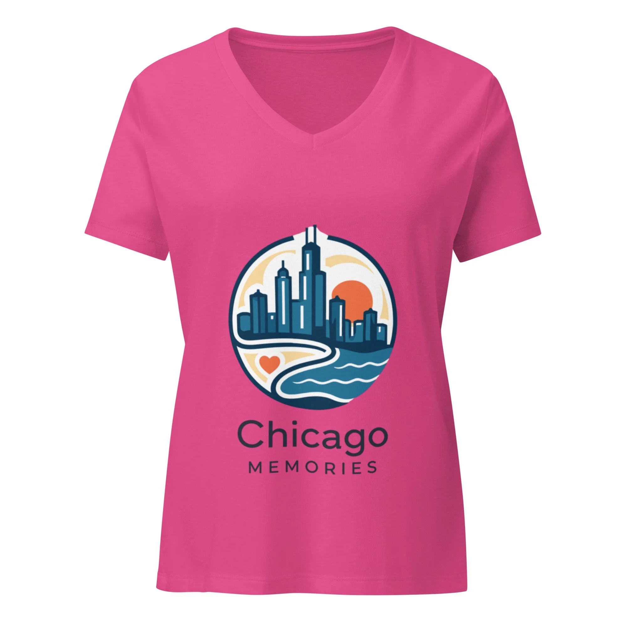 Women’s relaxed v-neck t-shirt - Chicago Memories