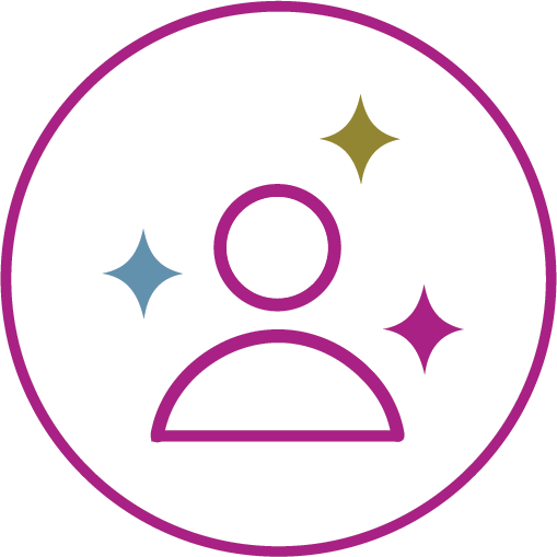 Icon representing increased confidence and self assurance through seasonal color analysis with Color Analysis with Bing