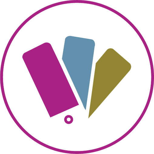 Color swatches icon representing personalized seasonal color palette identification through color analysis in Northern Virginia
