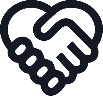 Icon of two hands forming a heart shape.