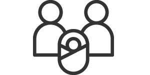 Icon of two parents and a baby