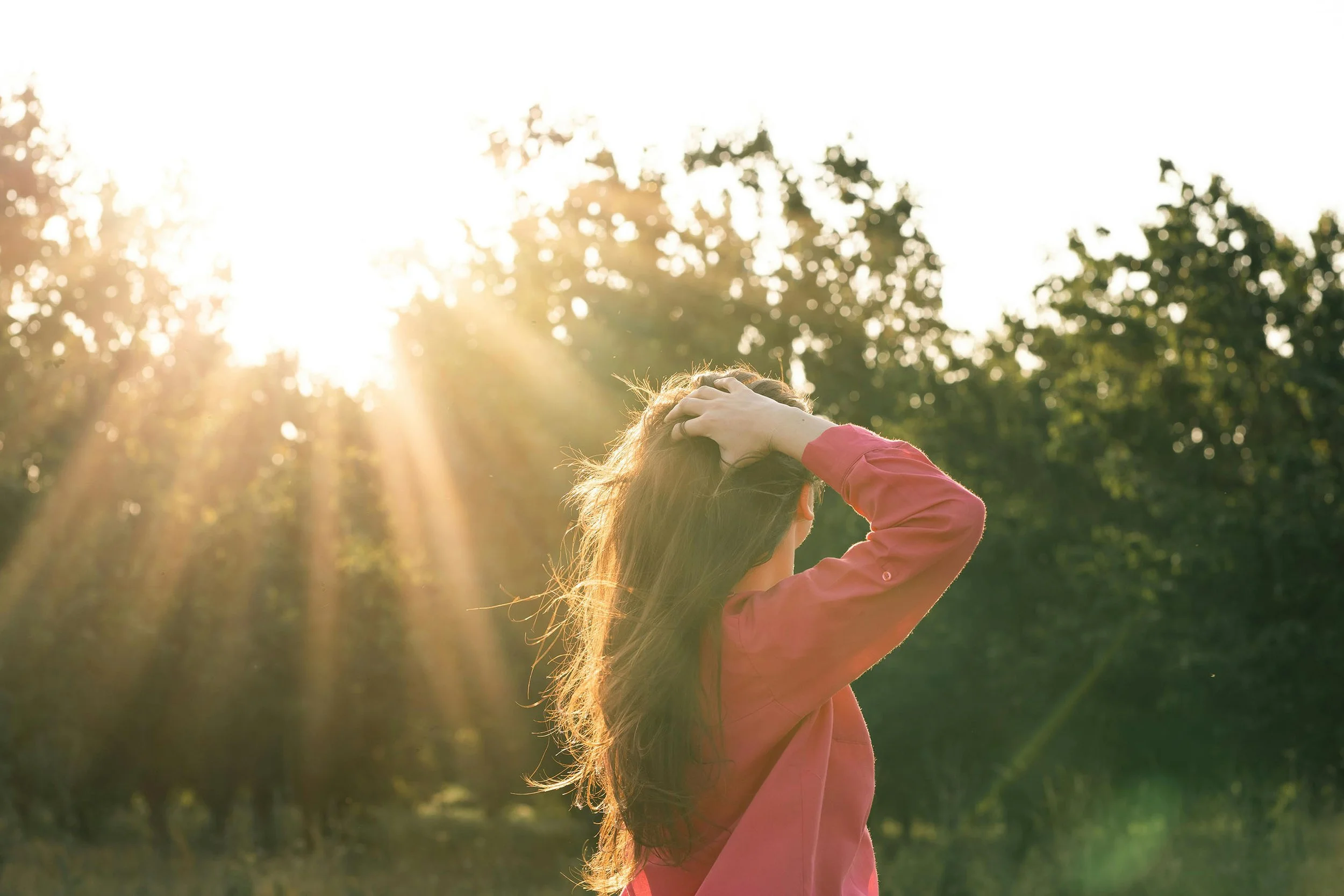 Woman basking in nature