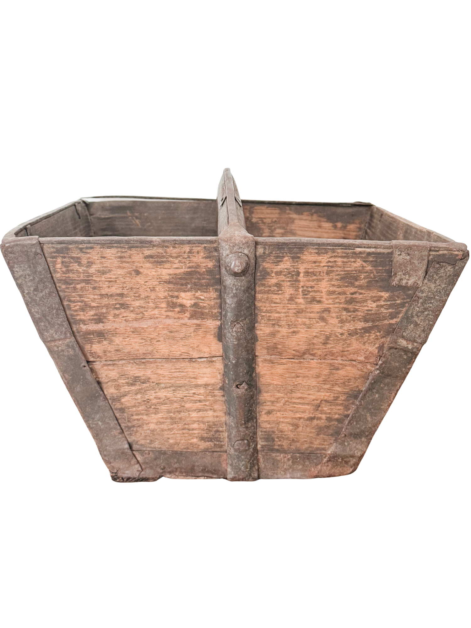 Antique French Art Nouveau Wooden Trug