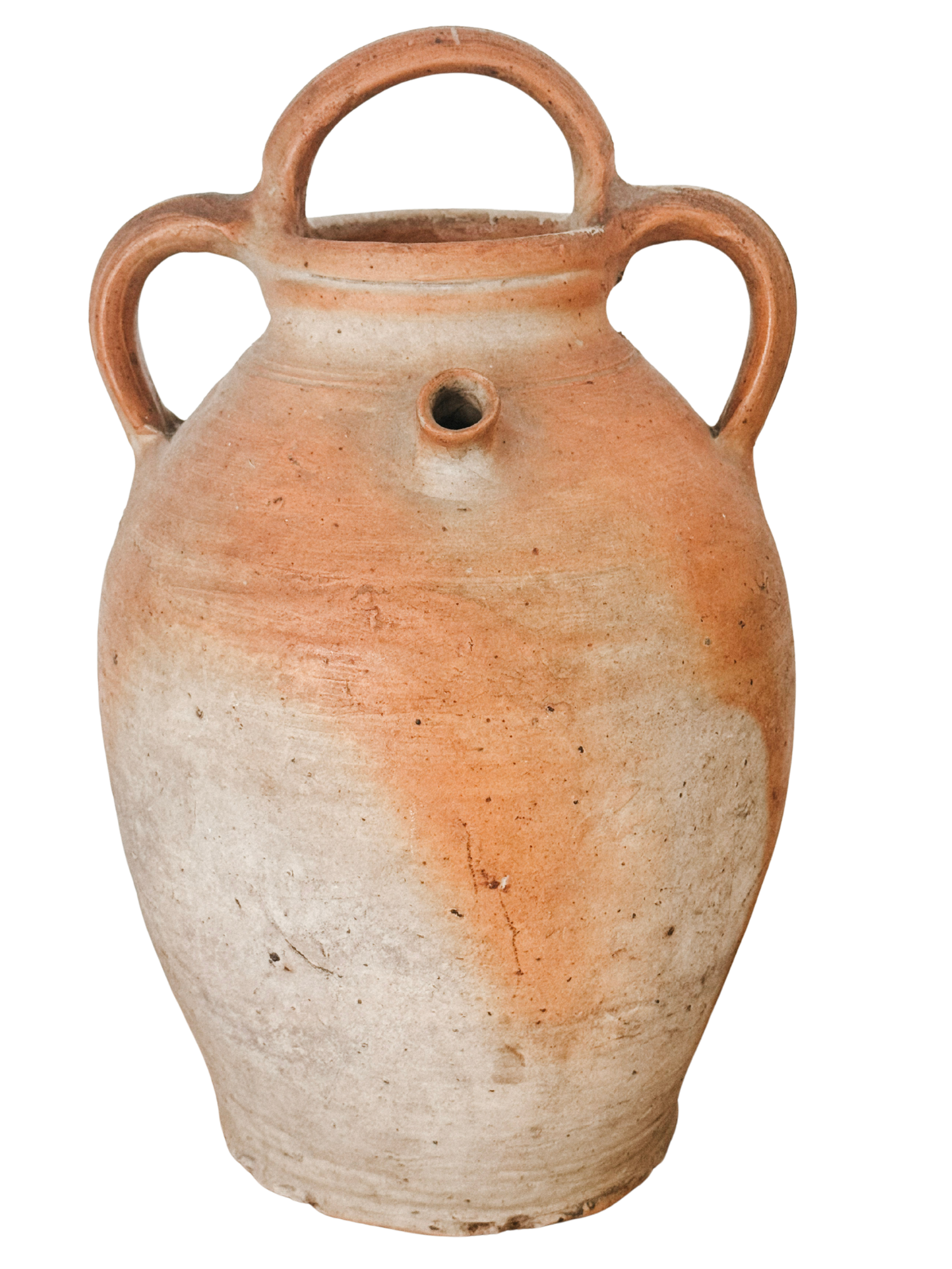 French Three-Handled Stoneware Pot