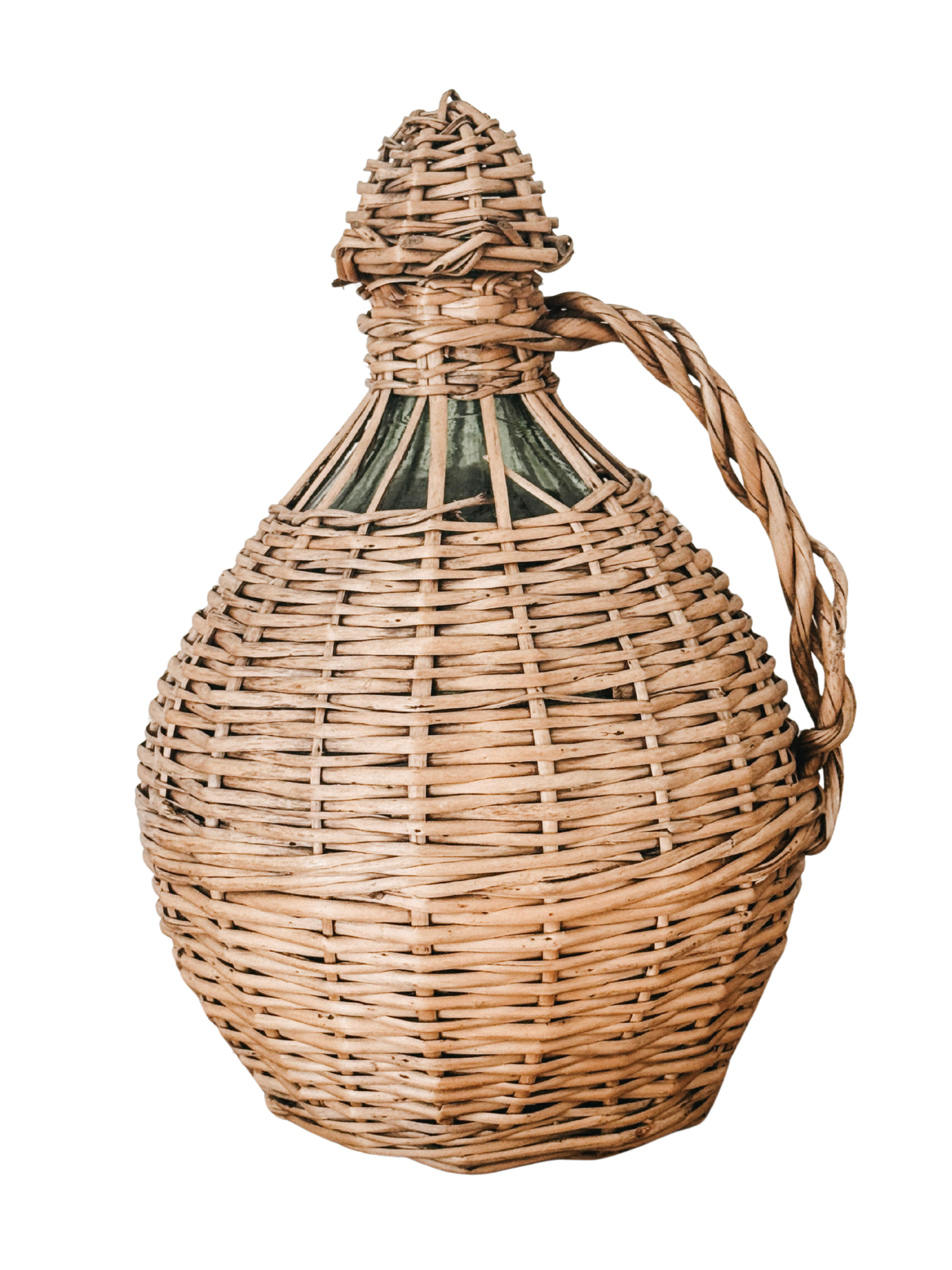 Vintage French Wicker-Covered Demijohn