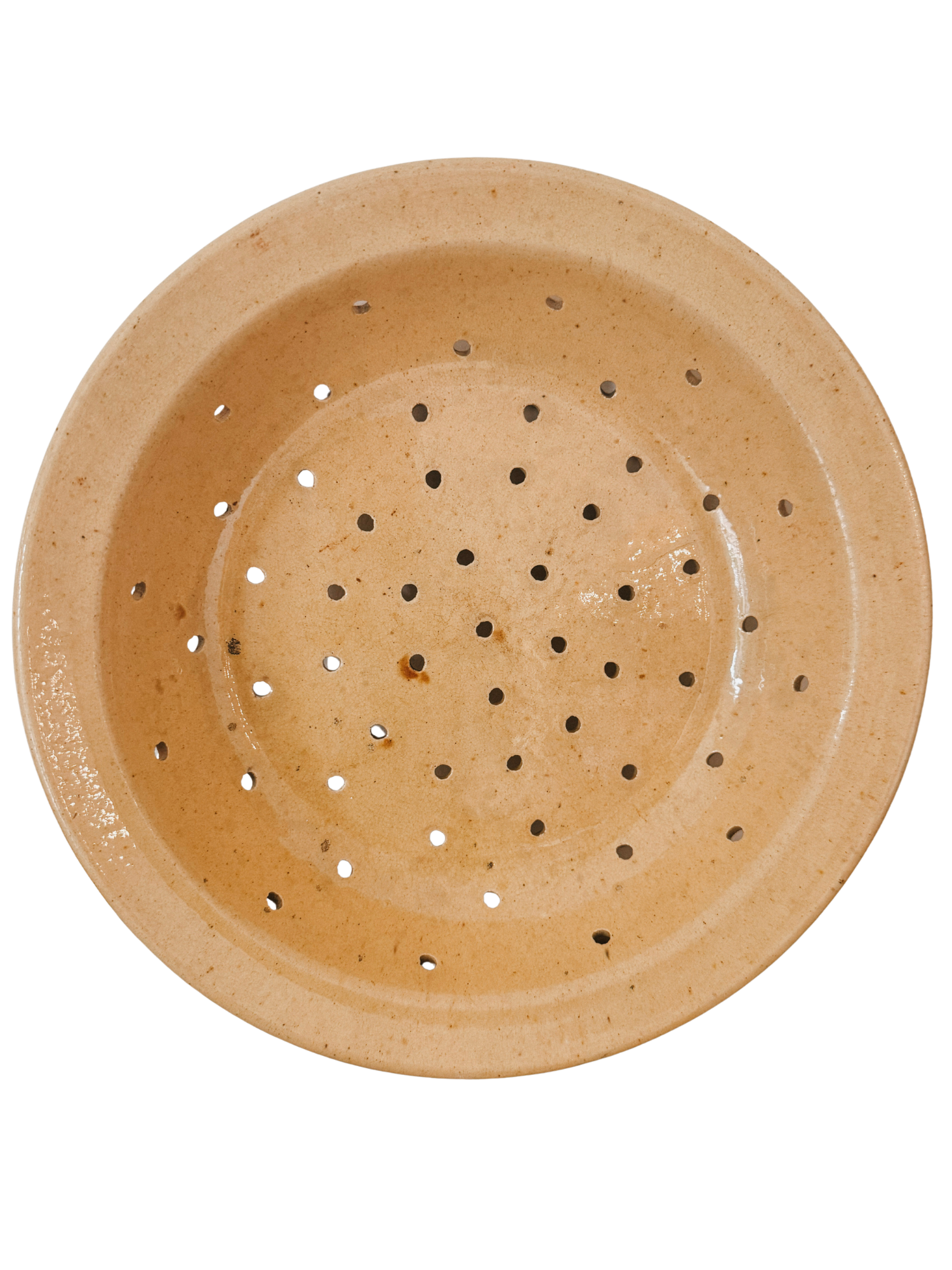 Antique French Glazed Berry Strainer
