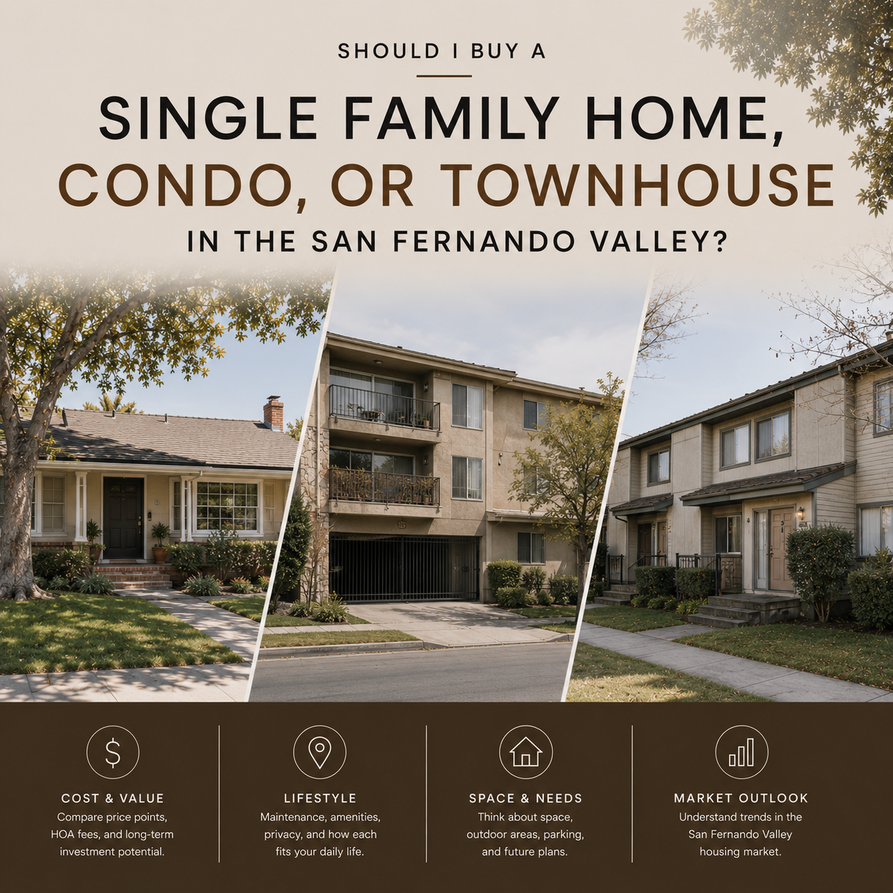 Should I Buy a Condo, Townhouse or Single Family Home, in the San Fernando Valley?