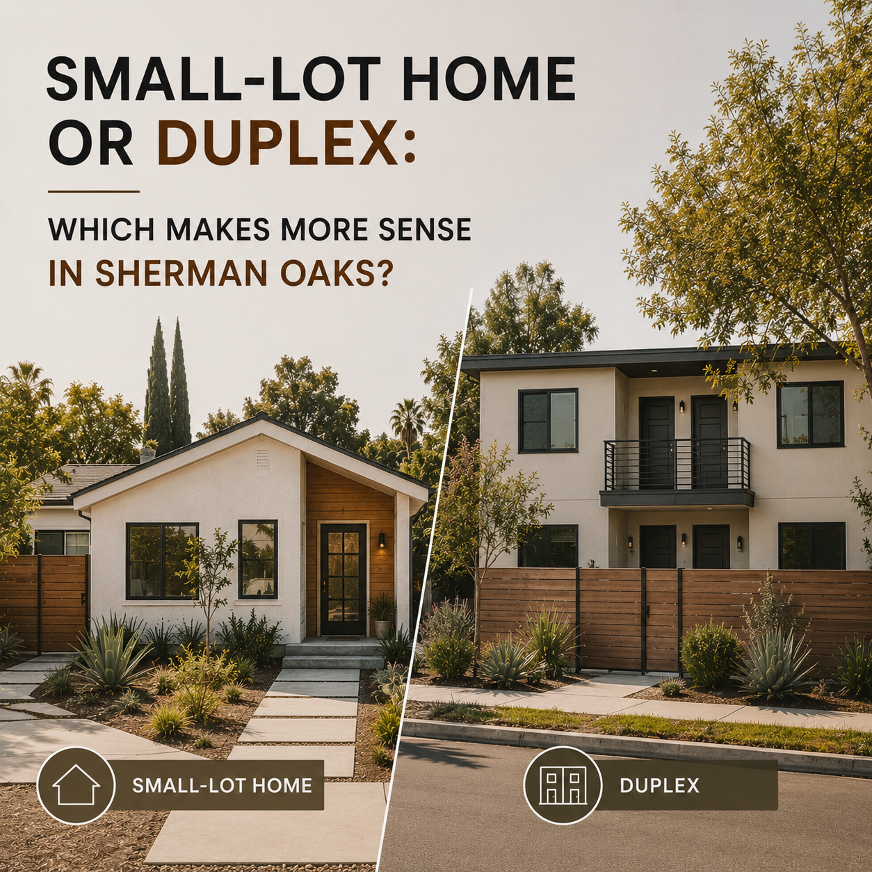 Small-Lot Home or Duplex: Which Makes More Sense in Sherman Oaks?