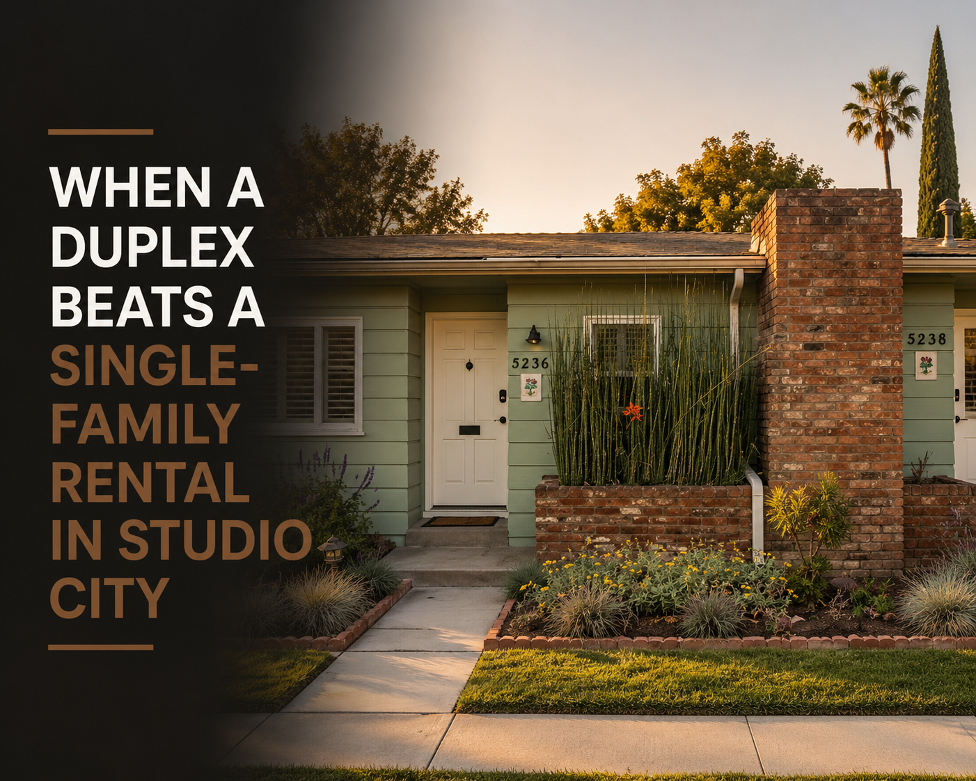 When a Duplex Beats a Single-Family Rental in Studio City