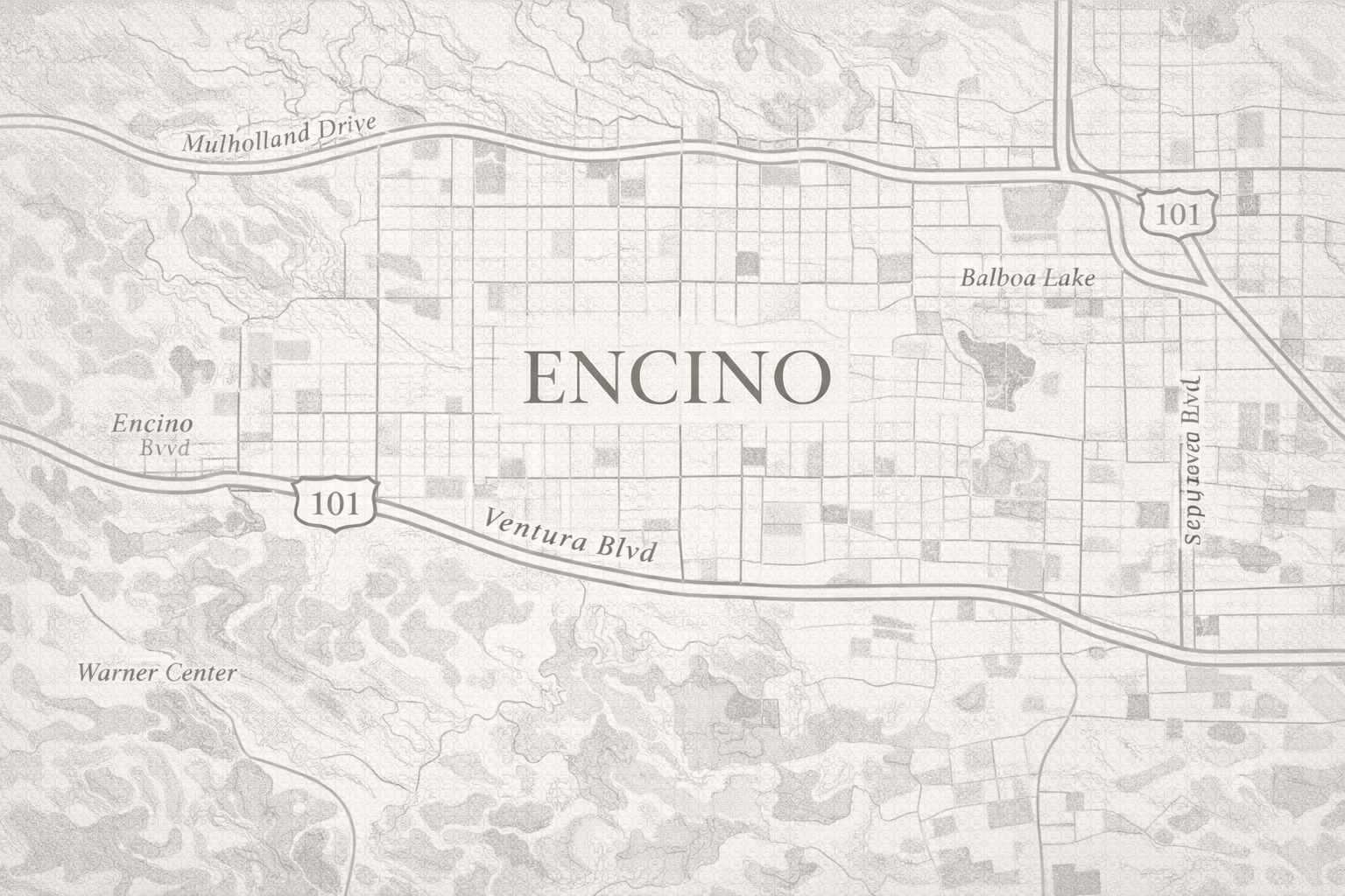 Encino Greyscale Map