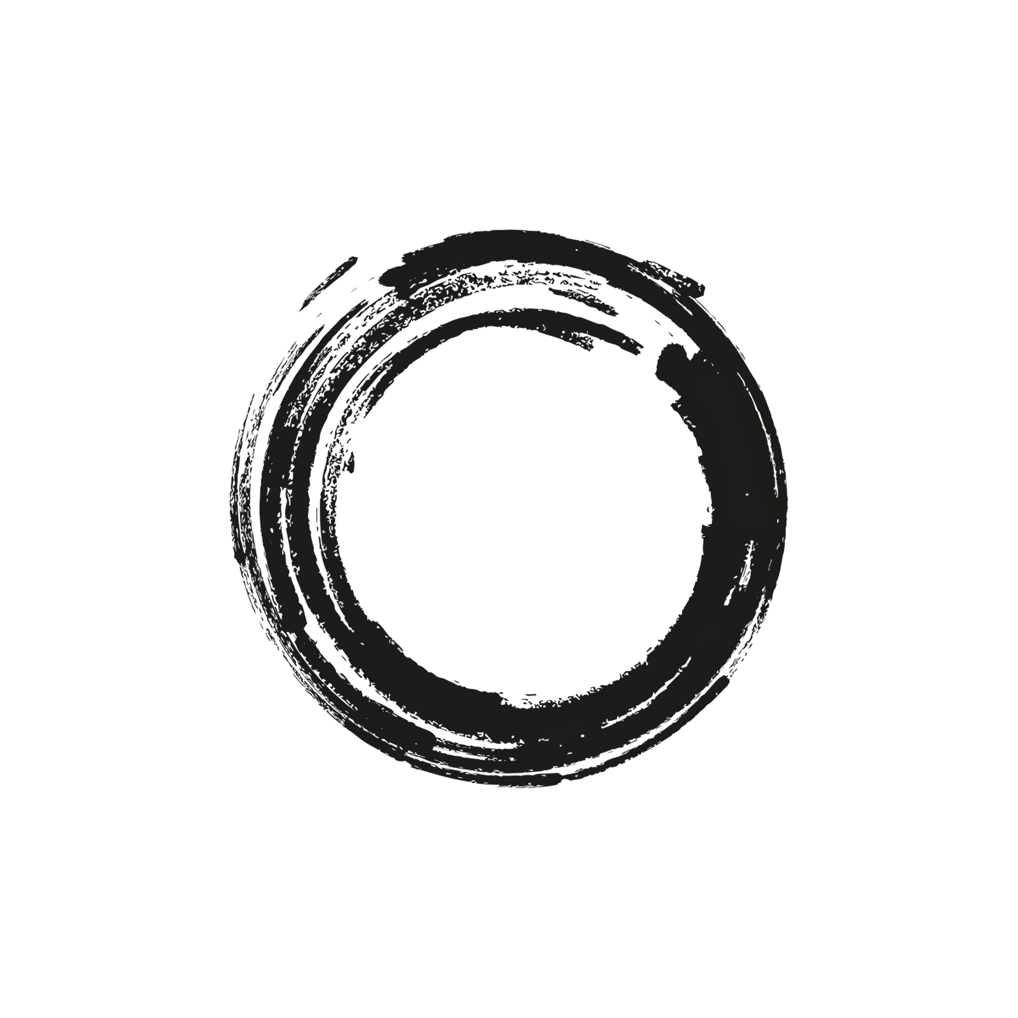 Black circular brush stroke on black background