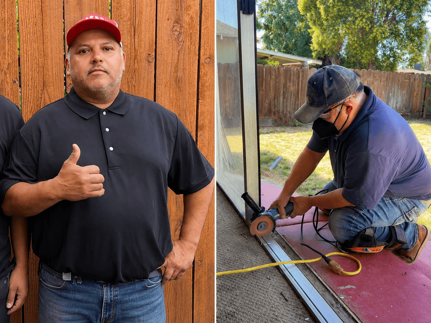 Oscar Navarrete of All About Carpentry Inc. providing professional finish carpentry and door installation services in Stockton, California.