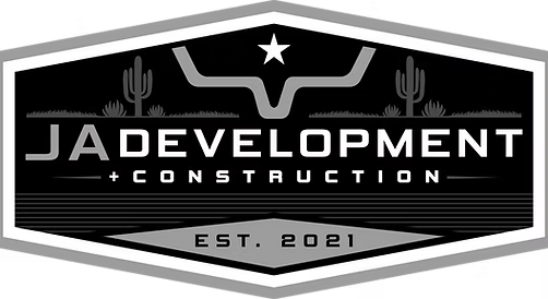 Logo for JA Development + Construction with a star, cacti, and text 'EST. 2021'