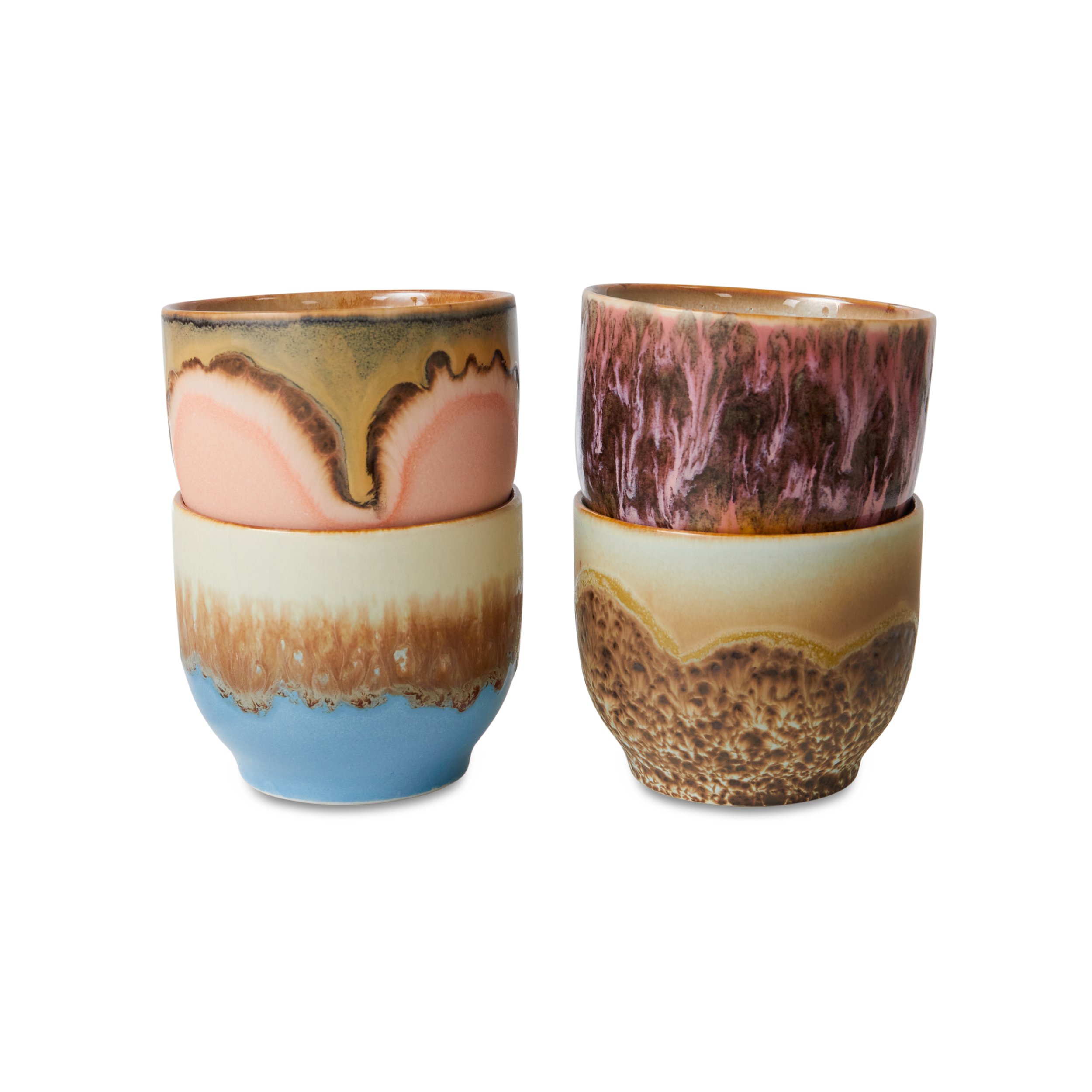 Café Cup (Set of 4): 70s Ceramics - HK Living