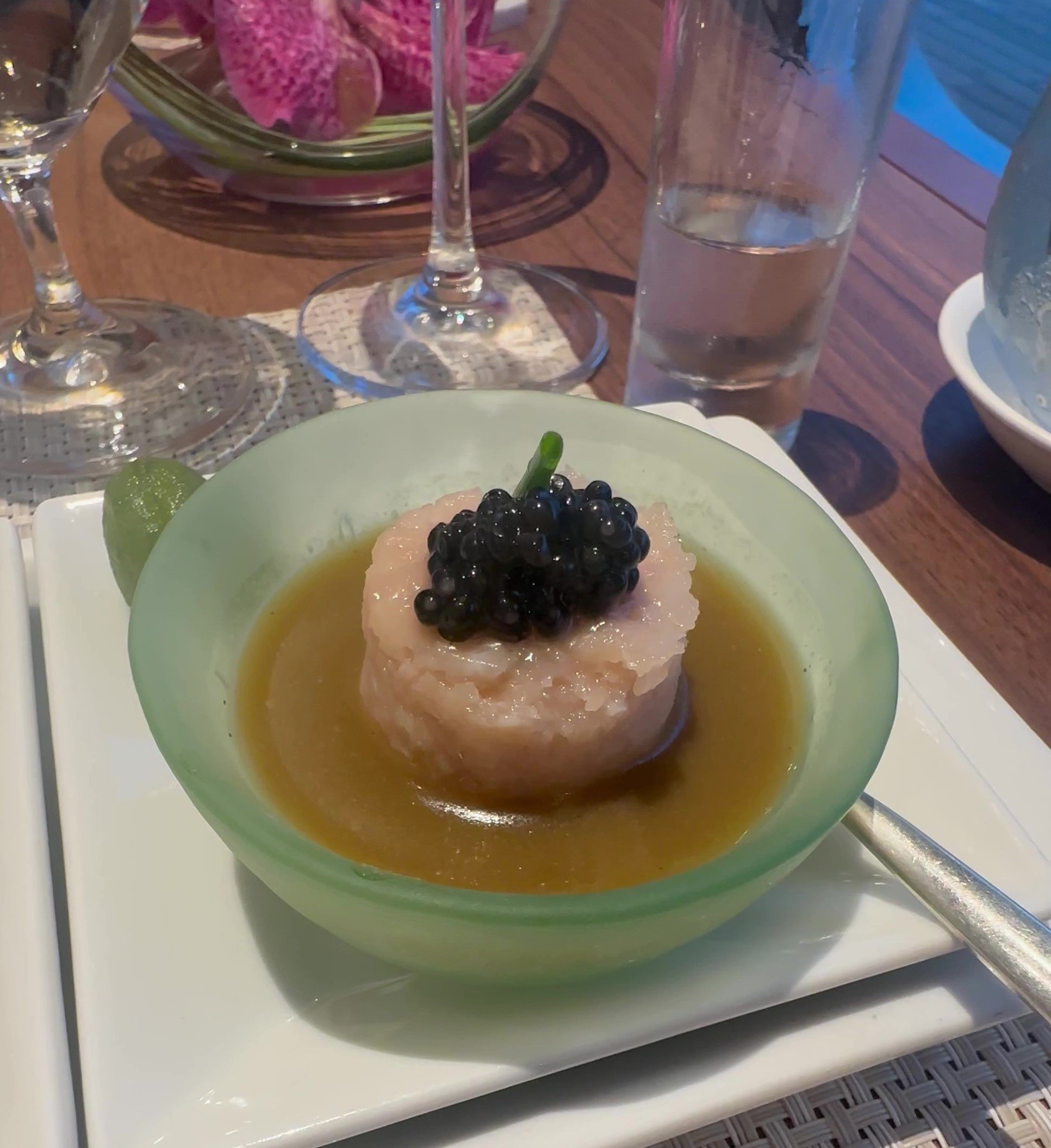 Yellowtail with caviar at Umi Uma