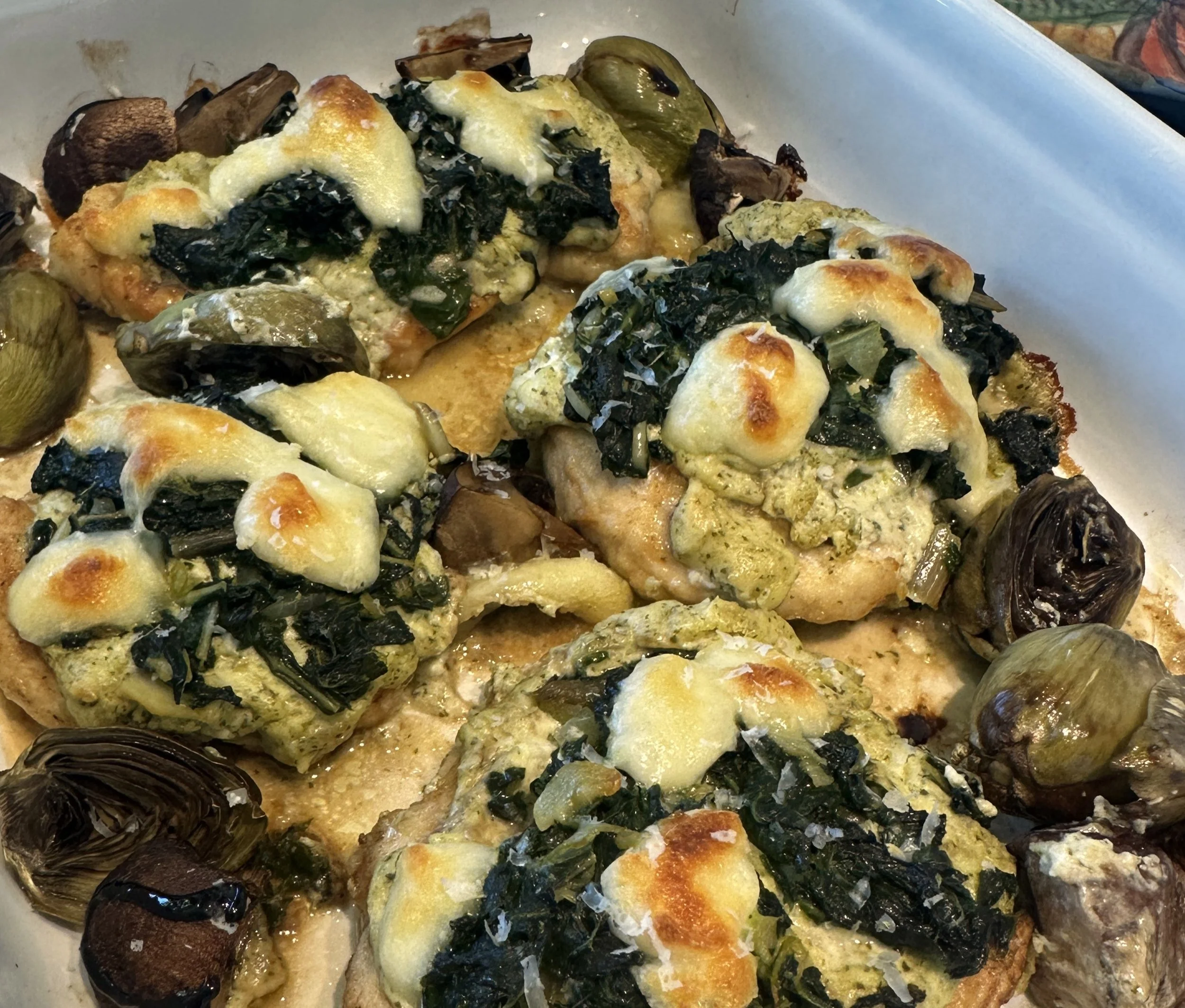 Chicken &amp; Spinach Cheese Bake