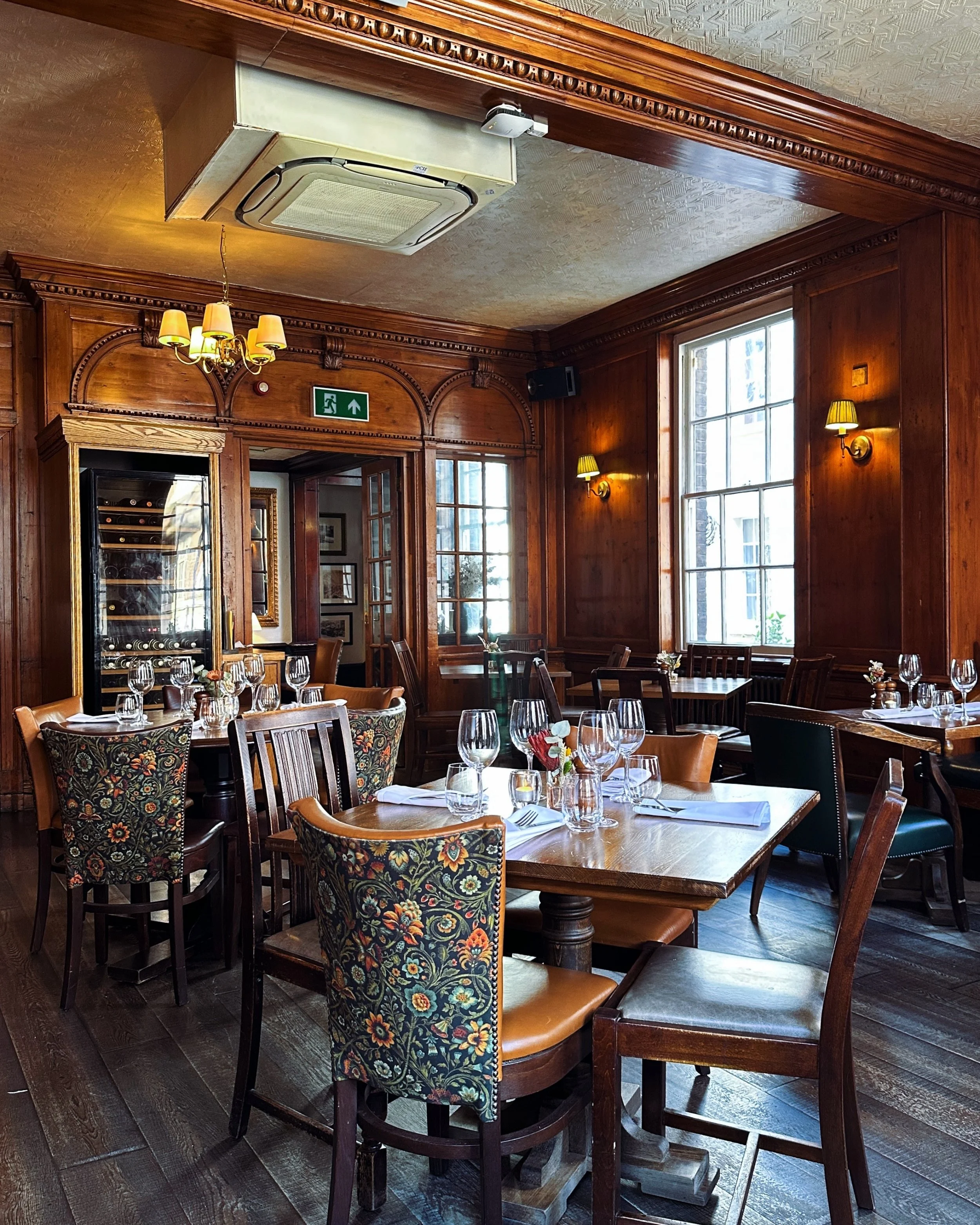 Their cozy upstairs dining room