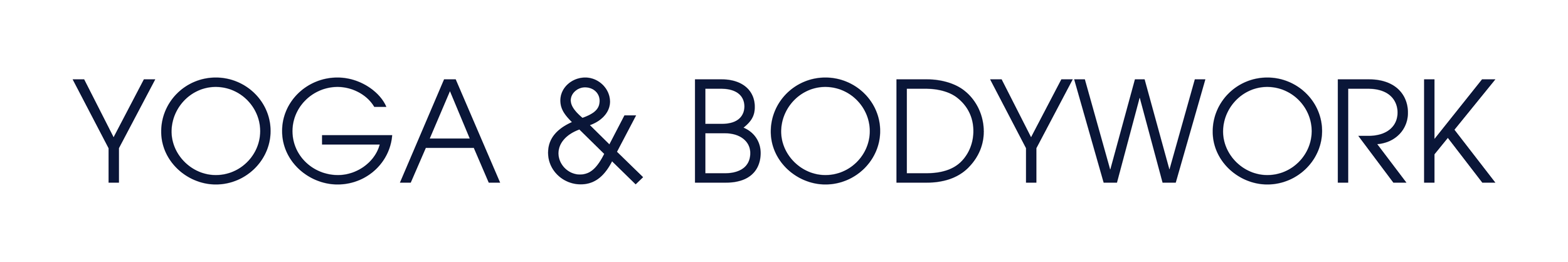 Text reading 'Yoga & Bodywork' in a modern font on a white background.