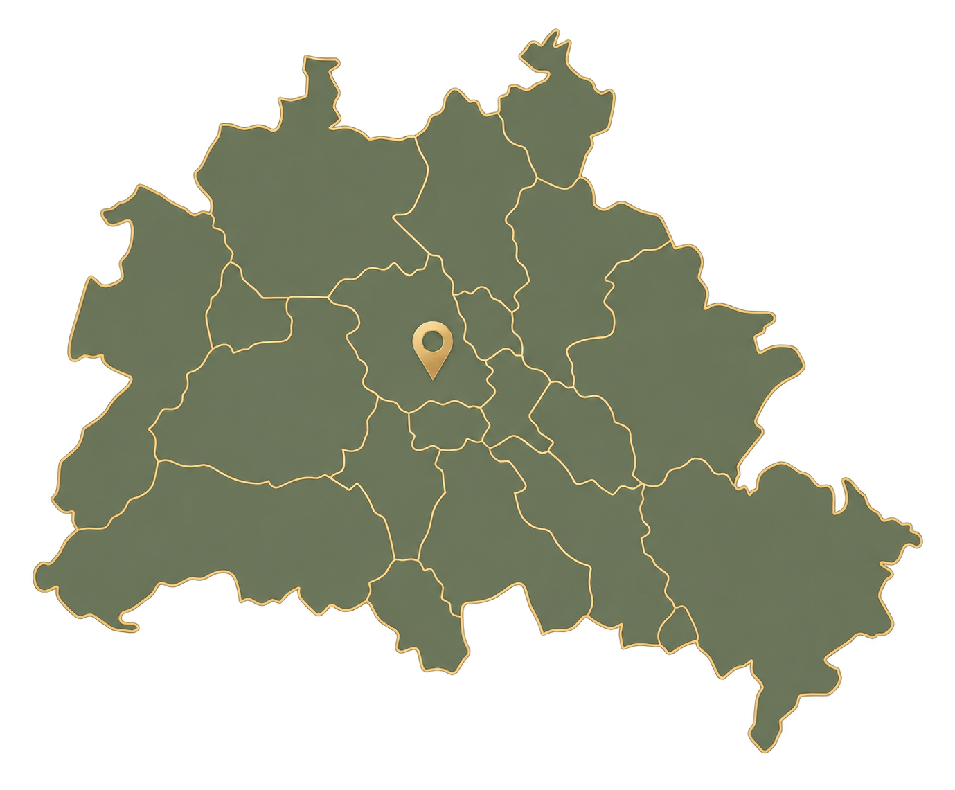 Karte von Deutschland mit Bundesländern und zentraler Markierung.
