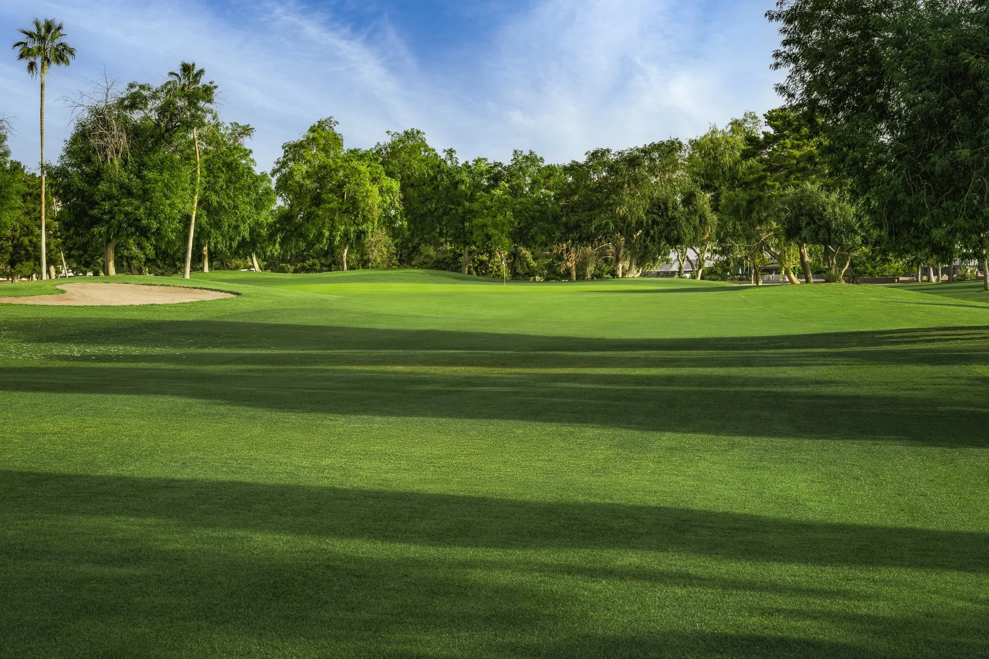 View of the 13th hole at Union Hills Golf Club in Sun City, Arizona,