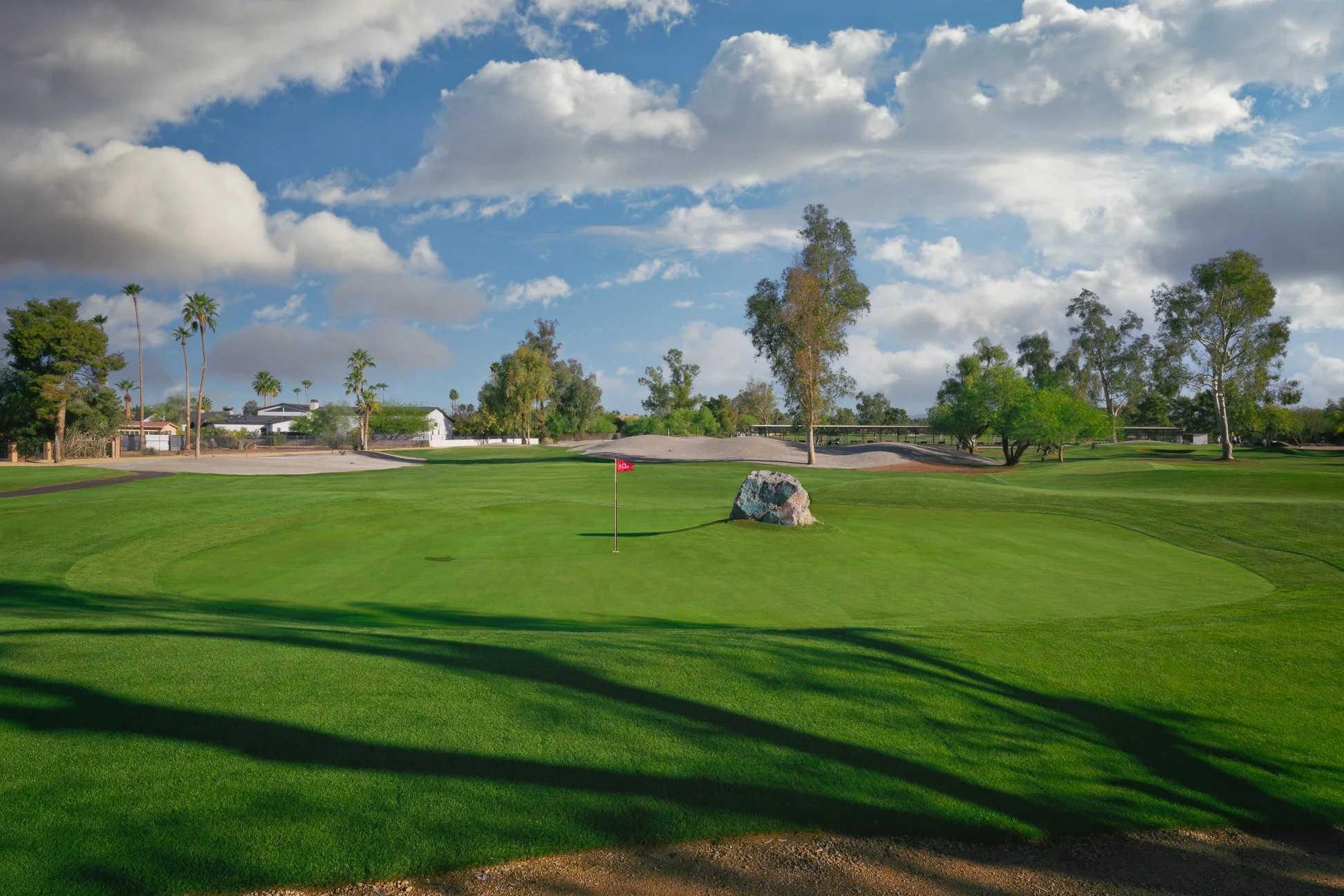 Additional view of the Blue Boulder on the 4th hole of the Six Shooter short course at Scottsdale Country Club in Scottsdale, Arizona.