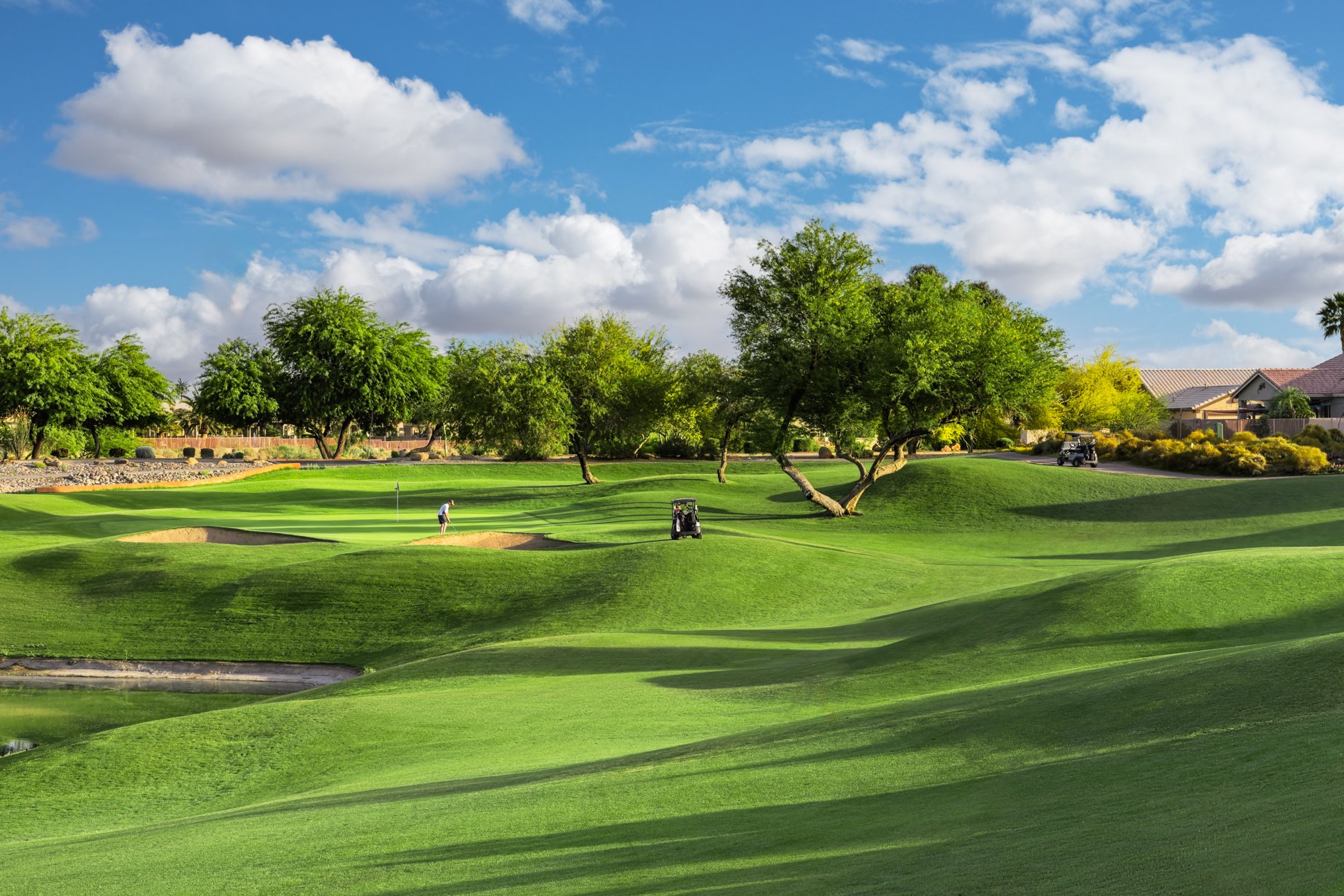 View of the 10th fairway at Coyote Lakes Golf Club in Surprise, Arizona.