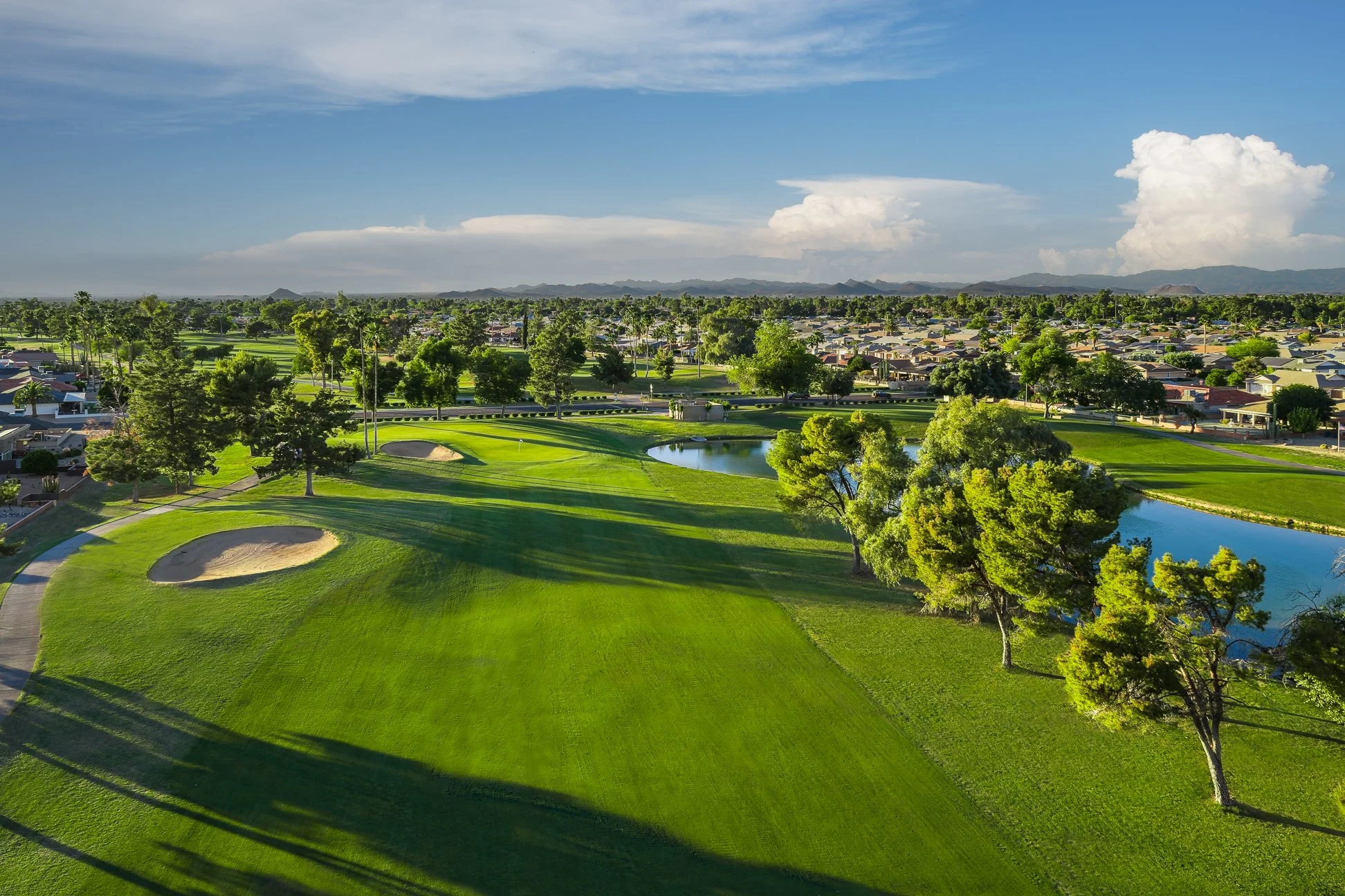 An aerial view of Union Hills Golf Club in Sun City, Arizona.