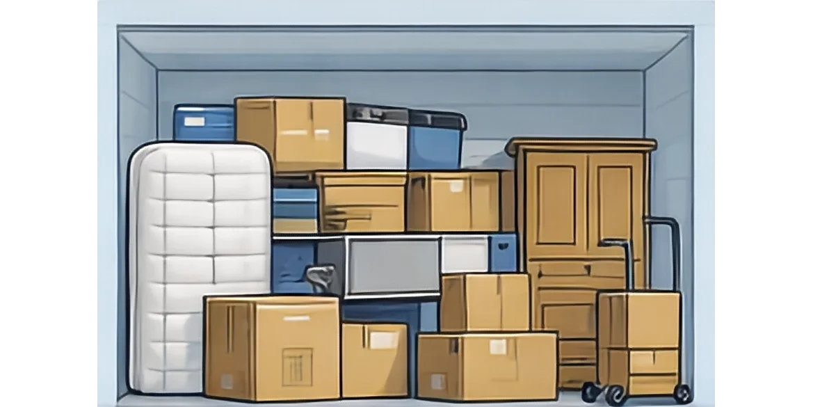 graphic of what would fit in a large storage unit