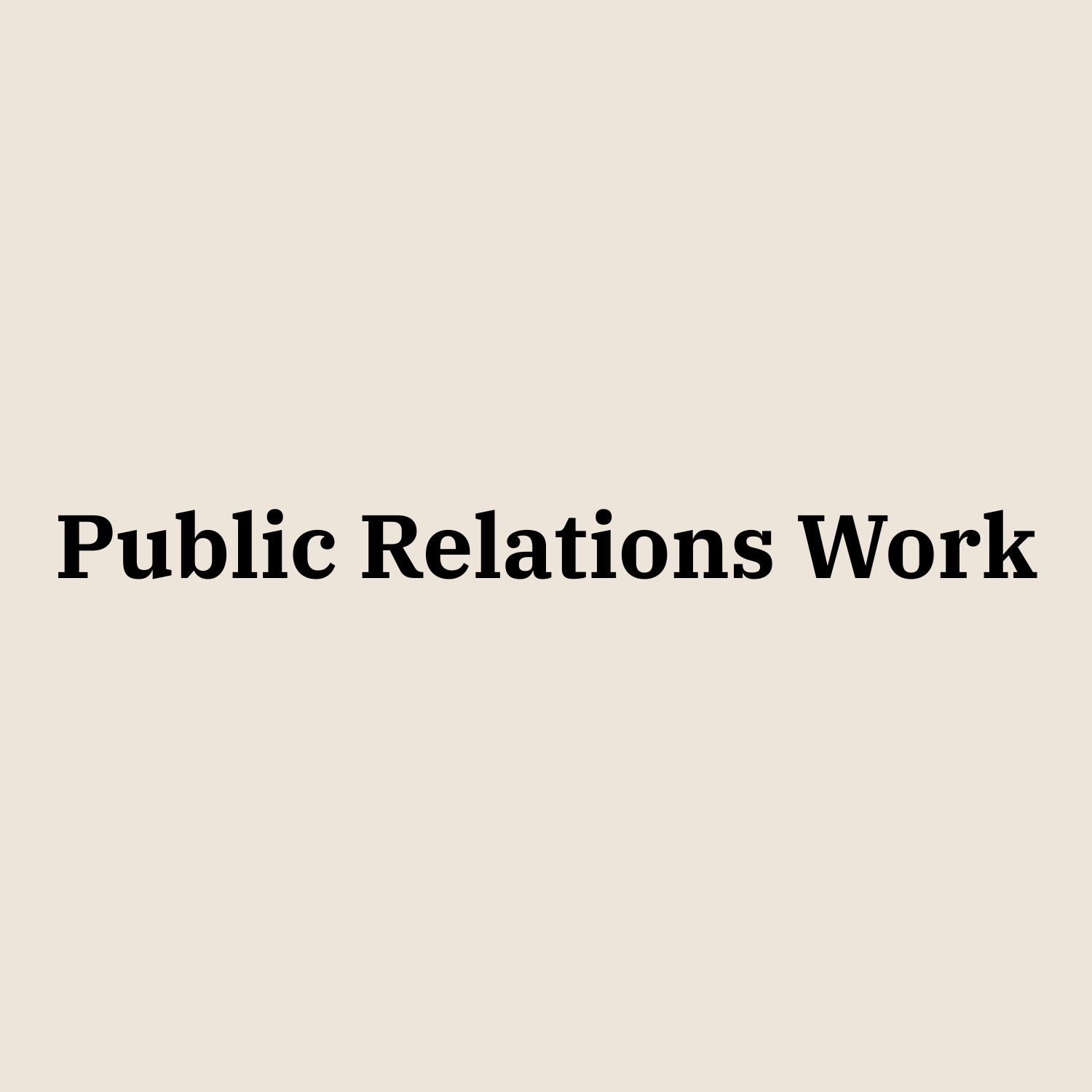 Public Relations Work