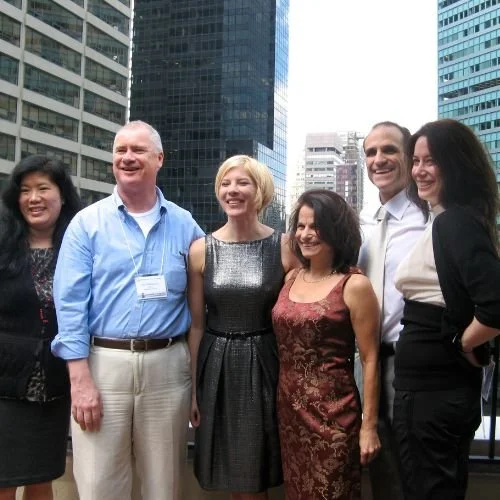 Elizabeth (blond, center), with Les McKeown, Janet Goldstein, Michael Port, and Carol Roth