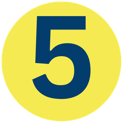 Number 5 inside a yellow circle.