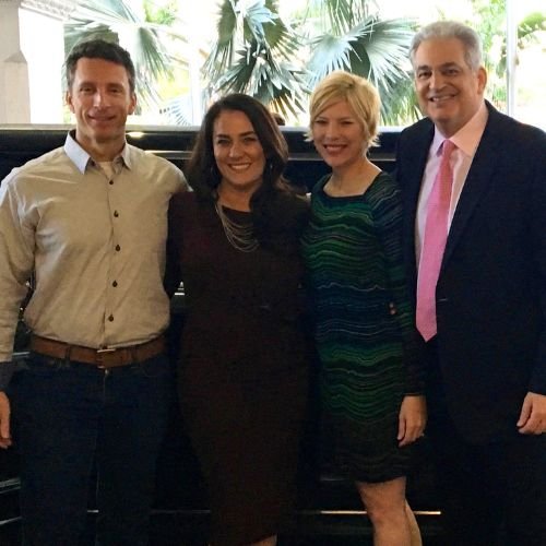 From left: Mike Michalowicz, X, Elizabeth Marshall, Bob Berg