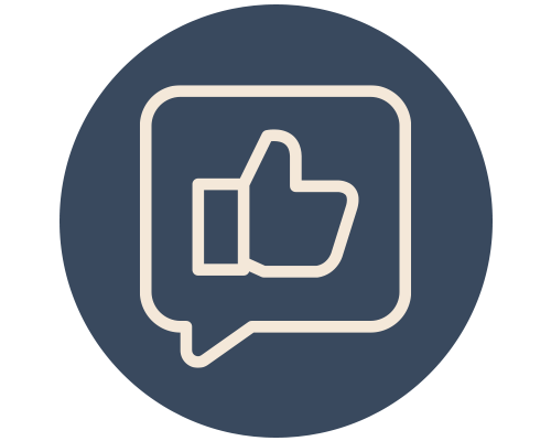 Thumbnails of a social media notification with a thumbs-up icon inside a speech bubble